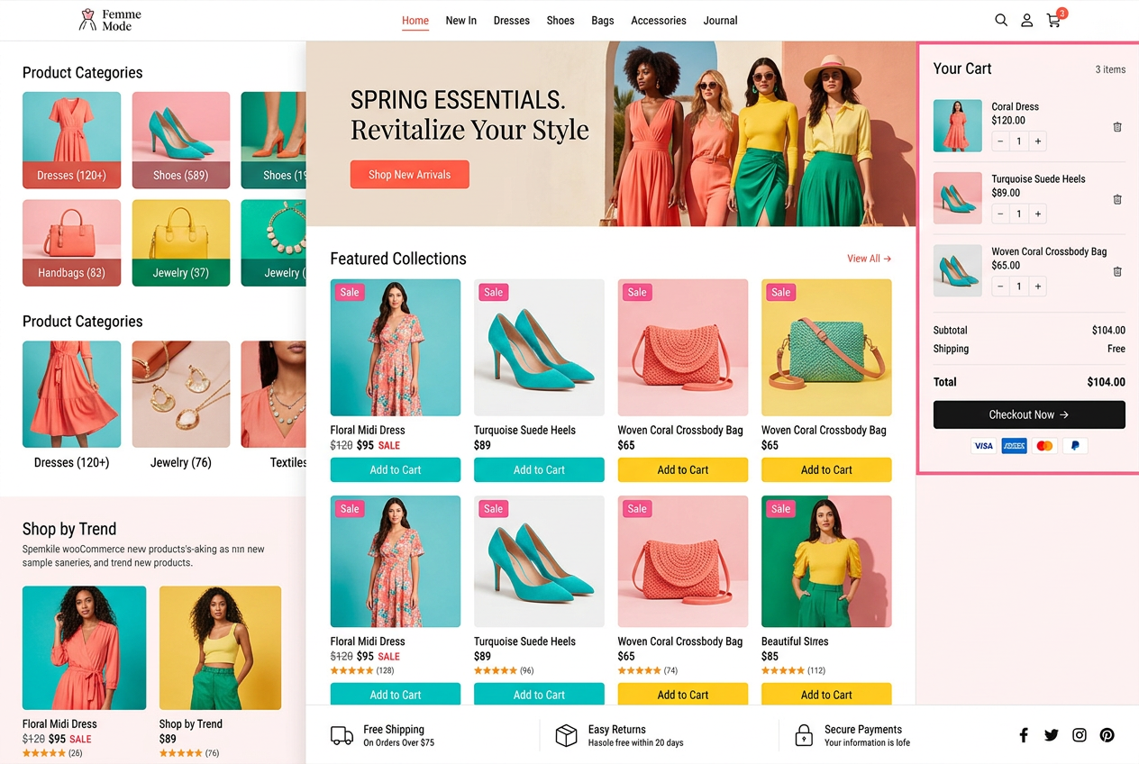 Full-page preview of a professional WordPress online store